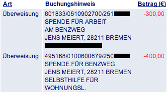 Donation remittance.