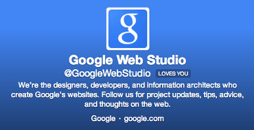 Google Web Studio on Twitter.