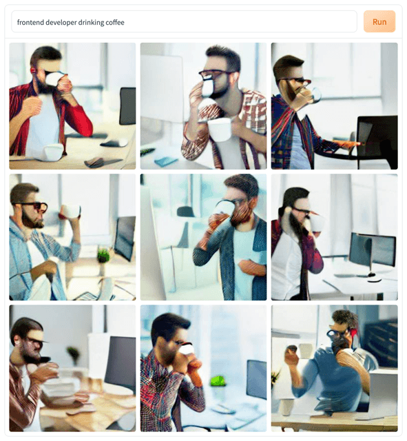 A frontend developer drinking coffee.